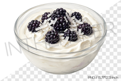Blackberry Coconut Yogurt PNG Clipart Watercolor Fruit Product Image 1
