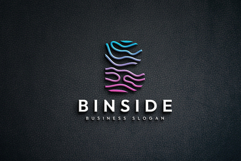 Binside Letter B - Abstract Digital Data Wave Logo Product Image 1