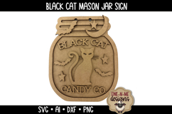 Halloween Black Cat Candy Door Hanger | Mason Jar Laser SVG Product Image 3