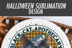 Black Cat Apothecary | Halloween Round Sublimation Design Product Image 2