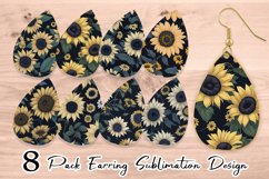 Earring teardrop sublimation Black Eyed Susan Flower Product Image 1