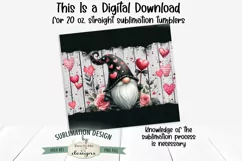 Black Valentine Gnome 20 oz Seamless Tumbler Wrap Design Product Image 3