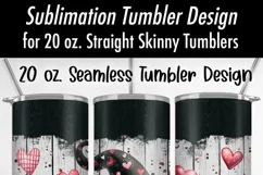 Black Valentine Gnome 20 oz Seamless Tumbler Wrap Design Product Image 4