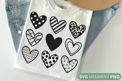 Retro Valentine SVG | Stacked Hearts SVG | Valentine PNG Product Image 2