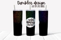 Rainbow Rain Black Tumbler Wrap With Space For Quote Product Image 1