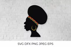 Afro American woman SVG, Black woman with traditional earring