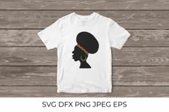 Afro American woman SVG, Black woman with traditional earring