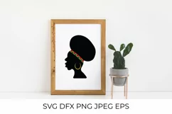 Afro American woman SVG, Black woman with traditional earring
