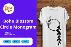 Boho Blossom Circle Monogram - Floral Bohemian Letter Frames Product Image 1