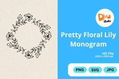 Pretty Floral Lily Monogram Product Image 1