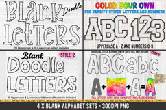 Blank Alphabet Letters - Doodle Alphabet Bundles - 4 Sets Product Image 1