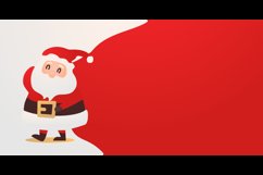 Blank banner santa claus cartoon character carrying a gift s Product Image 2