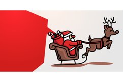 Blank banner with cartoon santa claus design Product Image 1