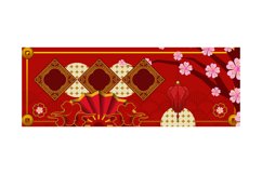 Blank Chinese New Year Party Horizontal Banner Template Vect Product Image 1