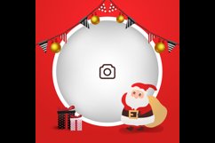 Blank circle placeholder photo with santa claus cartoon Product Image 2
