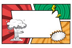 Blank comic cartoon frame colorful background template conce Product Image 1