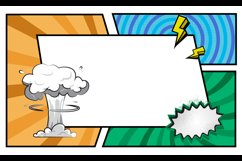 Blank comic cartoon frame colorful background template desig Product Image 2