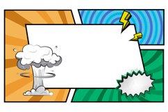 Blank comic cartoon frame colorful background template desig Product Image 1