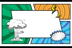 Blank comic cartoon frame colorful background template vecto Product Image 2