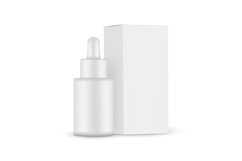 Blank Dropper Bottle Mockup, Packaging Box Side View Product Image 1