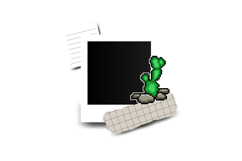 Blank frame photo with collage element and sticker cactus gr Product Image 1