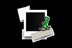 Blank frame photo with collage element and sticker cactus gr Product Image 2