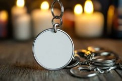 round key chain mockup design Product Image 1
