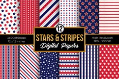 Stars &amp; Stripes Pattern Digital Papers Product Image 1