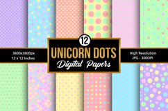 Unicorn Colors Polka Dots Digital Papers Product Image 1