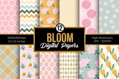 Bloom Digital Papers, Spring Floral Seamless Pattern Product Image 1