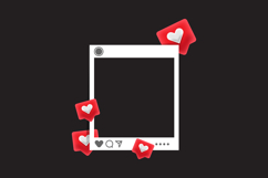Blank photos frame template with love icon decorative elemen Product Image 2