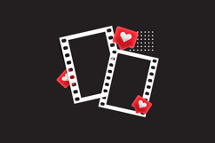 Blank photos frame template with love icon decorative elemen Product Image 2