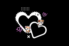 Blank photos frame template with pixel art cute dog characte Product Image 1