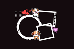 Blank photos frame template with pixel art cute dog characte Product Image 2