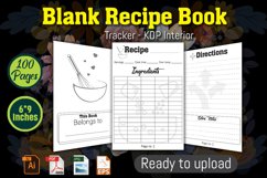 Blank Recipe Book Journal Tracker | KDP interior | Notebook Product Image 1