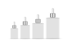 Set of Rectangular Dropper Bottles With Metal Caps Product Image 1