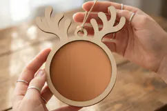 Blank Reindeer Bauble SVG, Laser Cut Wood Glowforge Files Product Image 2