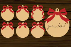 Blank Ribbon Ornament SVG File, Laser Cut Bow Monogram Product Image 2