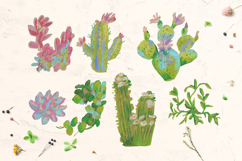 Kids Crayon Succulent Clipart Cute Cactus Plants Childlike Product Image 2