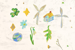 Crayon Eco Energy Clipart Set Sun Moon Rainbow Wind Solar Product Image 4