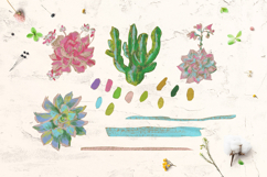 Kids Crayon Succulent Clipart Cute Cactus Plants Childlike Product Image 5