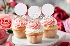 Pink Cupcake Topper Mockup With PSD Smart Object Product Image 1