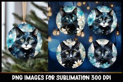 Cat Christmas Round Ornament Sublimation Product Image 1