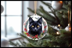 Black Cat Christmas Round Ornament Sublimation Product Image 2
