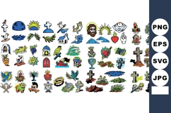 Tattoo Flash Christian Pilgrimage Icons Grid Product Image 1