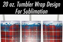 20 oz Tumbler Sublimation PNG | Red Plaid Flannel Bleach Product Image 2