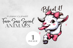 Funny Farm Animal Tongue out, Sublimation PNG. Product Image 1