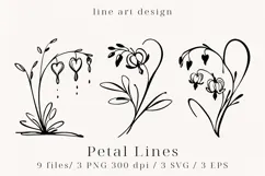 Minimalist Floral Line Art Clipart SVG | PNG | EPS Product Image 1