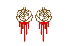 Bleeding Rise Dangle Earrings Laser Cut SVG Design Product Image 2