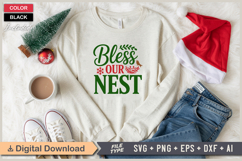 Bless Our Nest SVG | Christmas SVG | Holiday SVG | Xmas SVG Product Image 1
